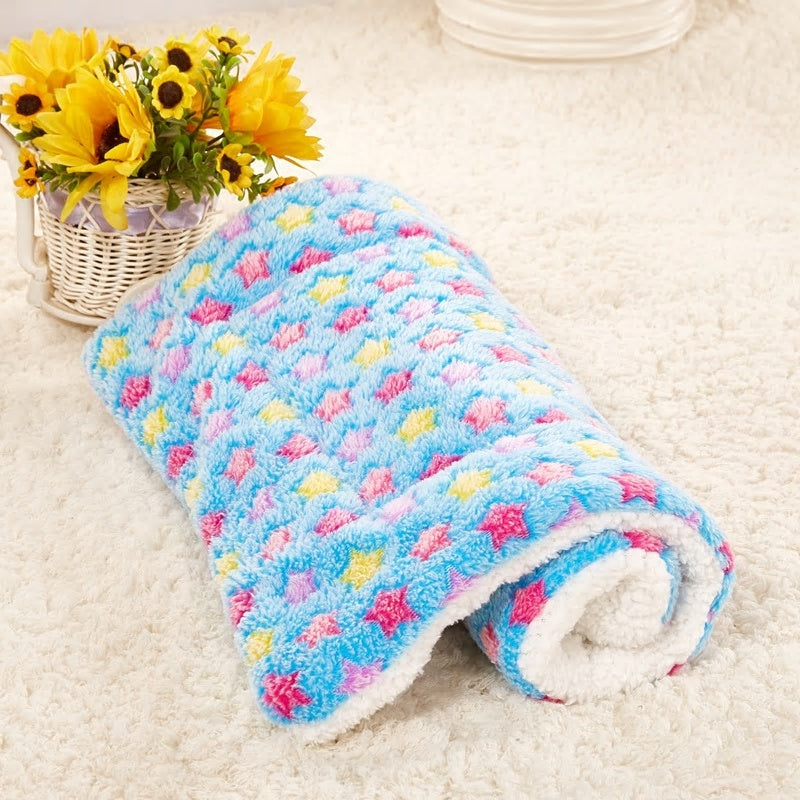 Cute Cat Blankets Dog Pet Mat Blue starry sky