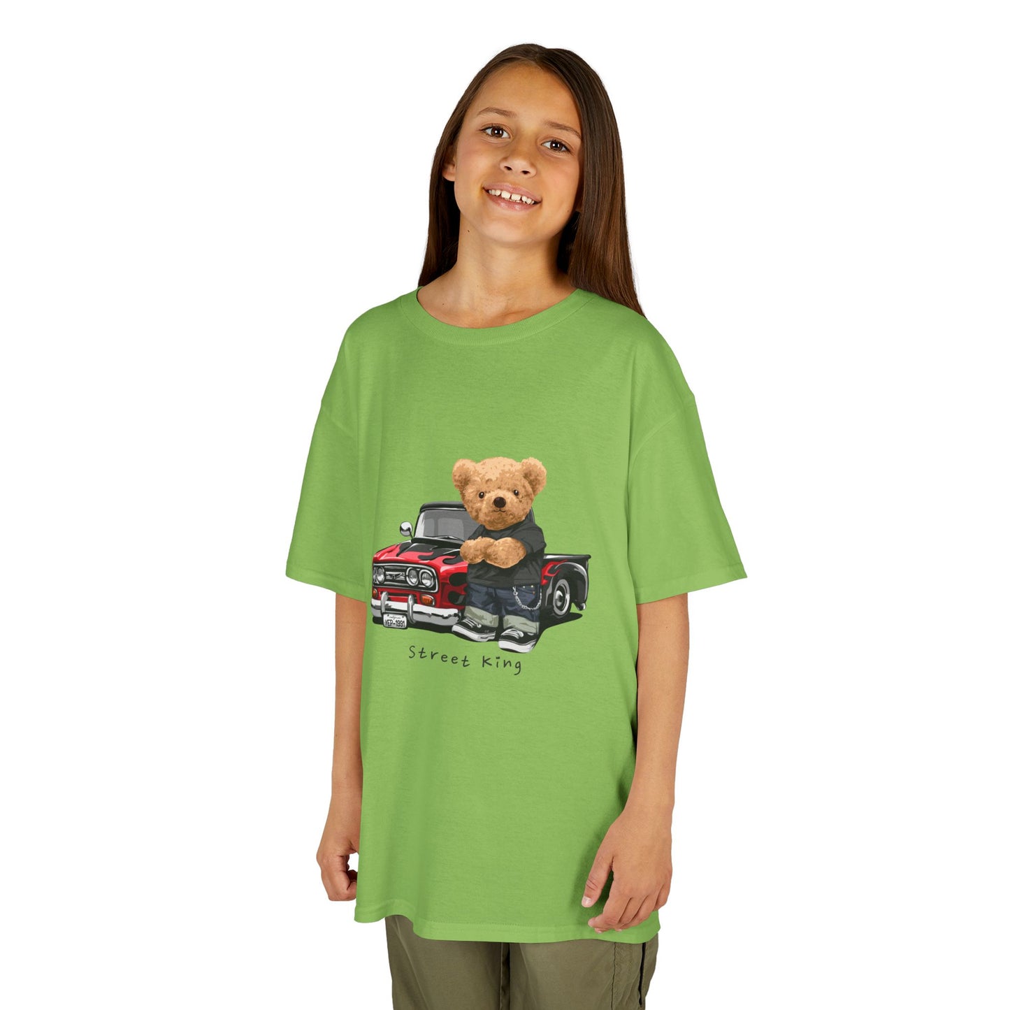 Adorable Kids Teddy Bear Tee, Fun Kids Shirt, Cute Casual Wear, Animal Lover Gift, Birthday Present, Childrens Clothing Lime