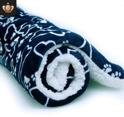 Cute Cat Blankets Dog Pet Mat Blue bone
