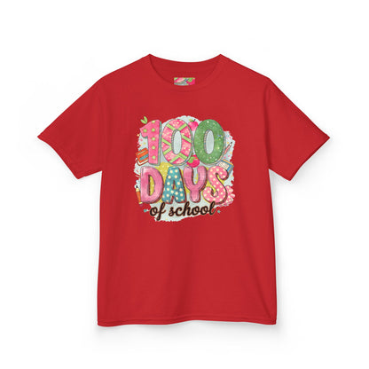 Kids 100 Days of School Tee, Fun t-shirt for kids, Milestone celebration shirt, Perfect for school events, Unique kids' apparel Red