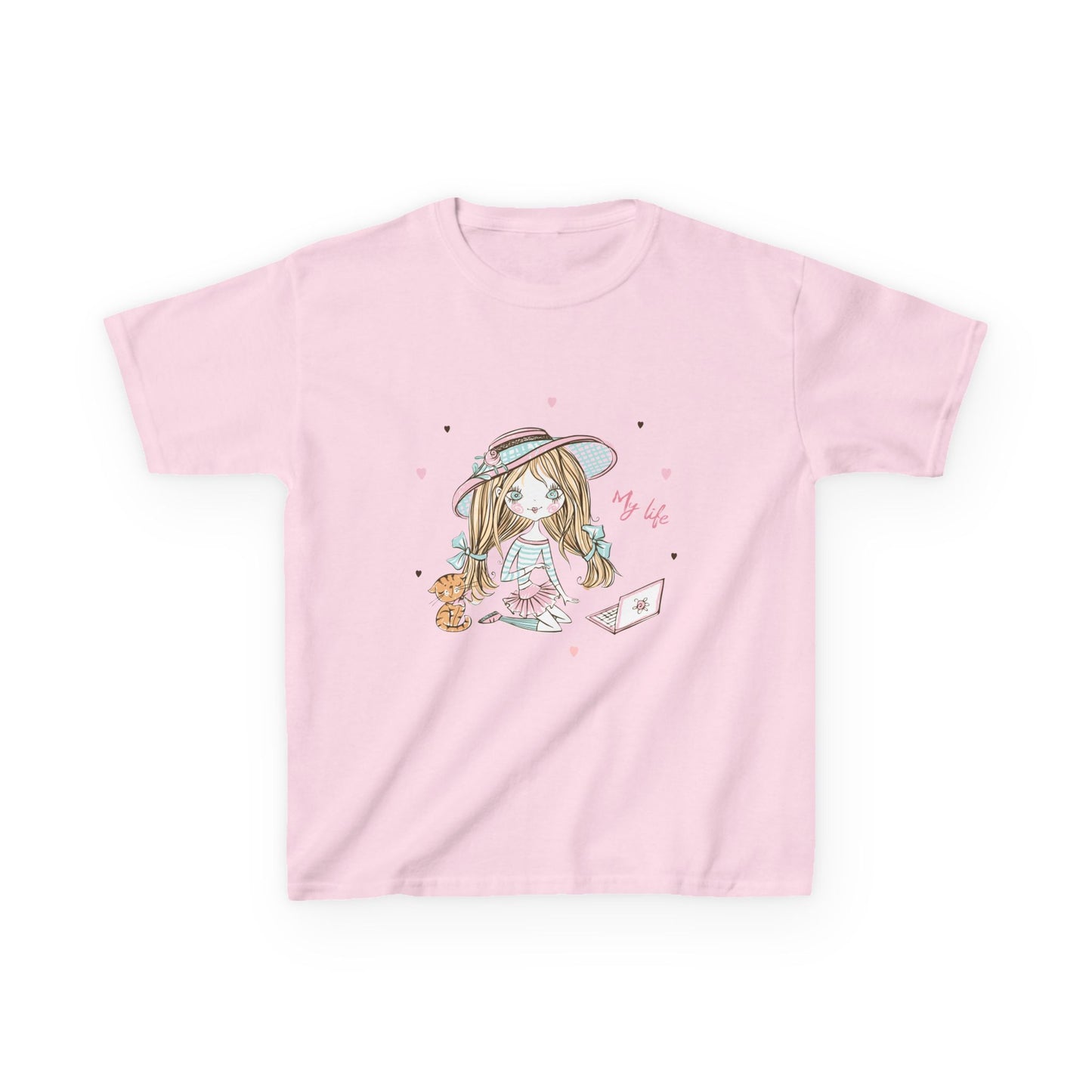 Whimsical Kids T-Shirt Featuring Cute Character, Fun Gift for Birthdays, Playdates, Holiday Wear, Everyday Adventure Light Pink