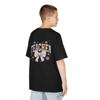 Teacher Kids Tee with Colorful Bow Design, Perfect for Back to School, Teacher Appreciation, Birthday Gift, Fun Classroom Wear