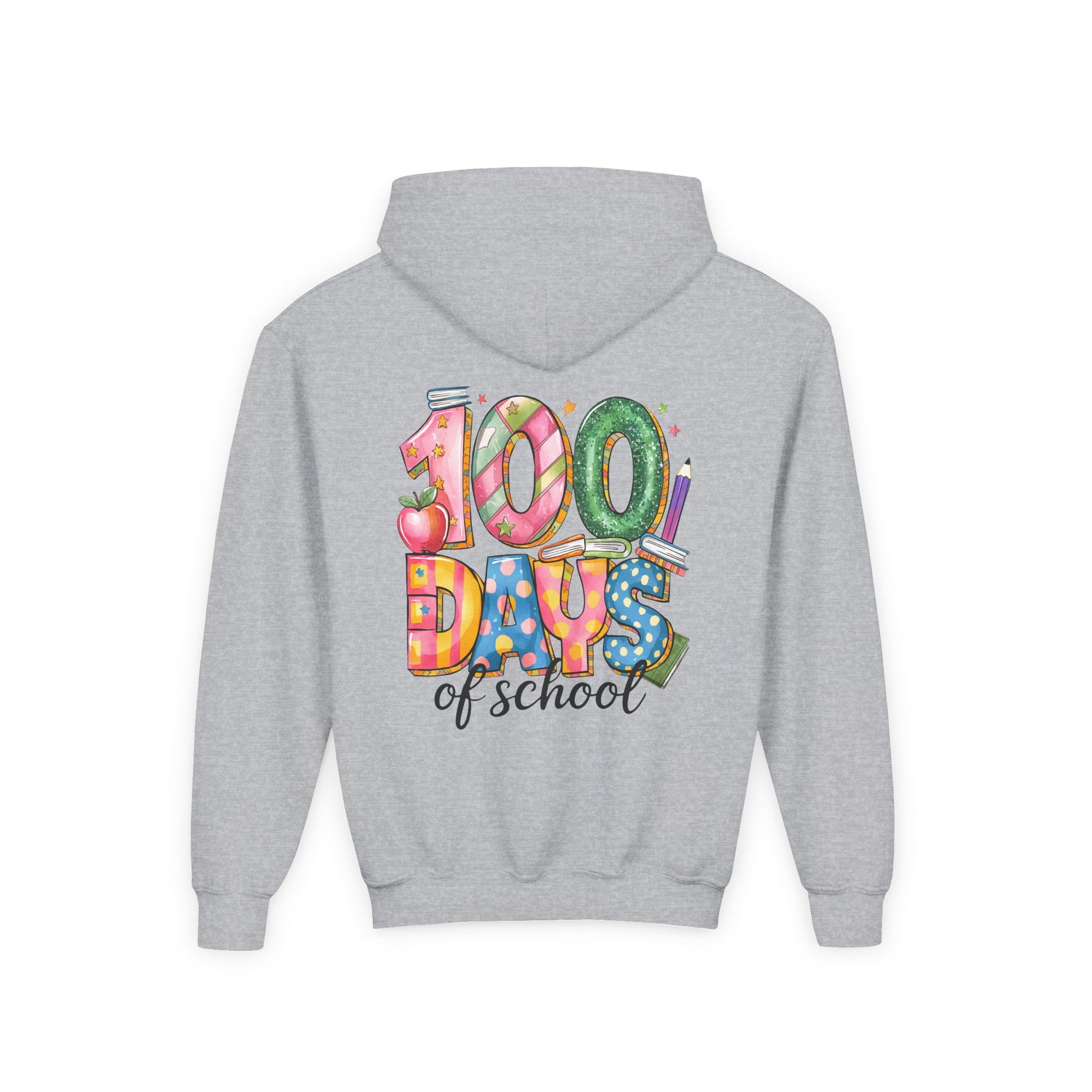 100 Days of School Youth Hoodie, Celebrate Achievement Sweatshirt, Fun Kids Apparel, School Milestone Gift, Classroom Celebration Wear