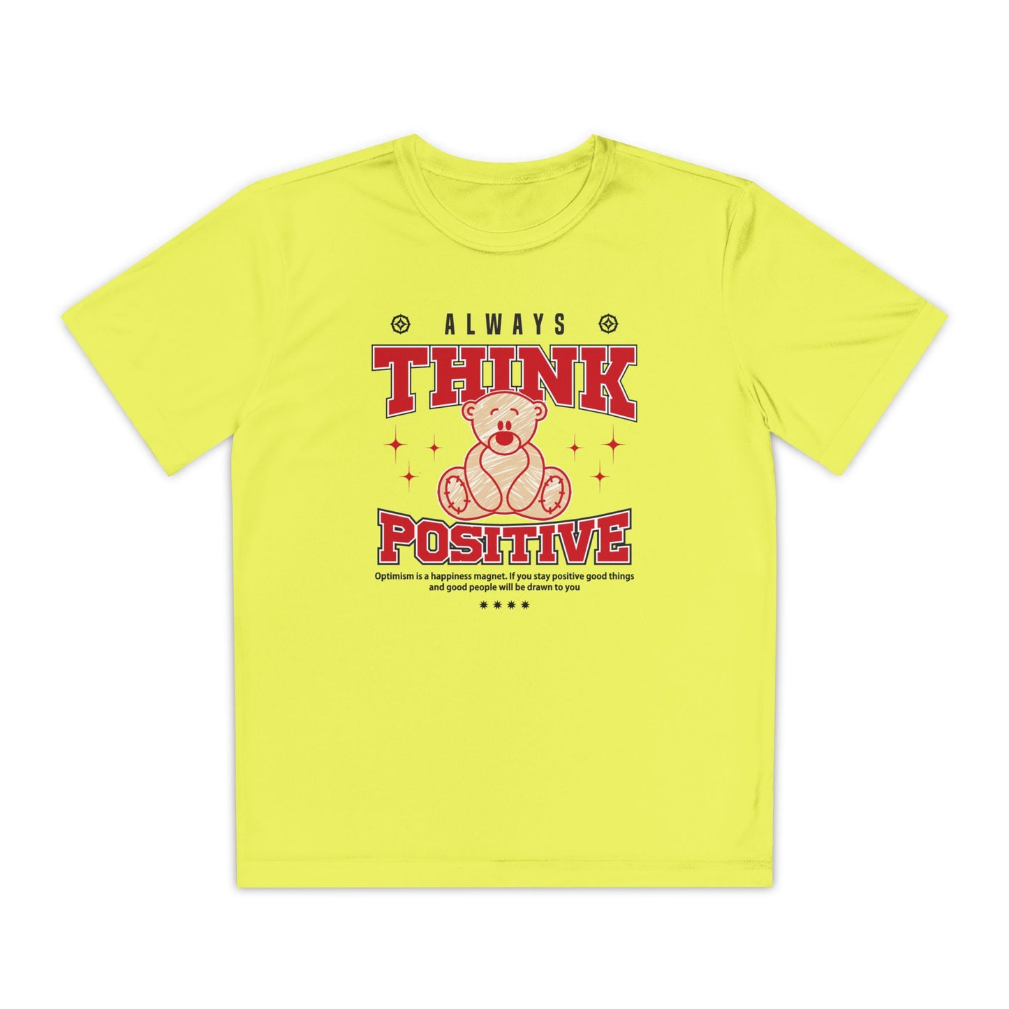 Youth Motivational Tee, Positive Thinking Shirt for Kids, Inspirational Youth Apparel, Birthday Gift, Daily Wear, Cheerful Style Neon Yellow