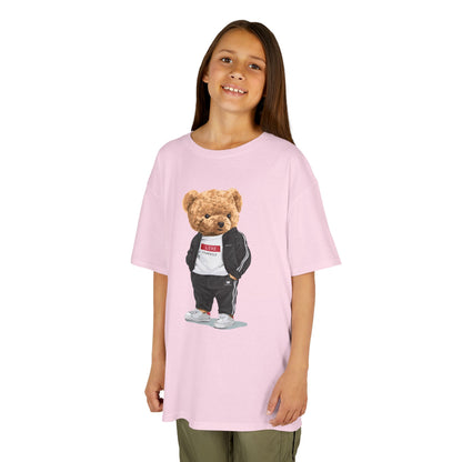 Youth Streetwear Graphic Tee - Fun Bear Design, Cool Kids T-Shirt, Summer Wear, Birthday Gift, Casual Outfit