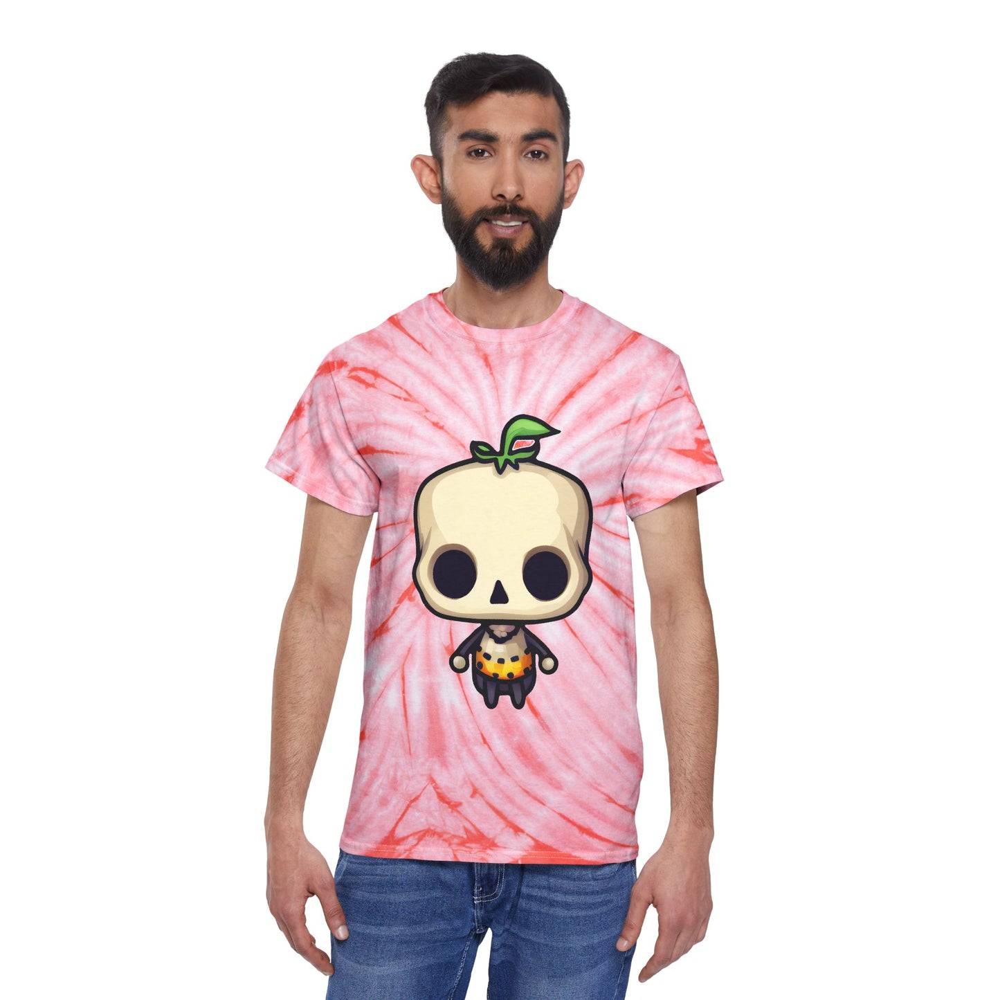Sky Blue Tie-Dye Tee with Adorable Skull Character | Fun Summer T-Shirt | Perfect for Festivals, Parties, and Casual Outings - Cozy Kawaii LLC