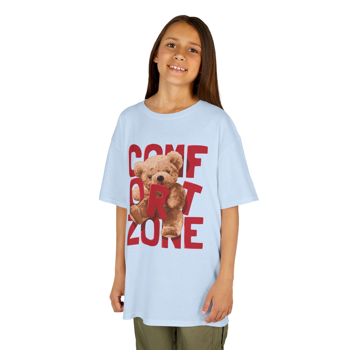 Comfort Zone Kids Tee, Cute Bear Shirt for Children, Gifts for Kids, Birthday Apparel, Fun and Cozy Clothing