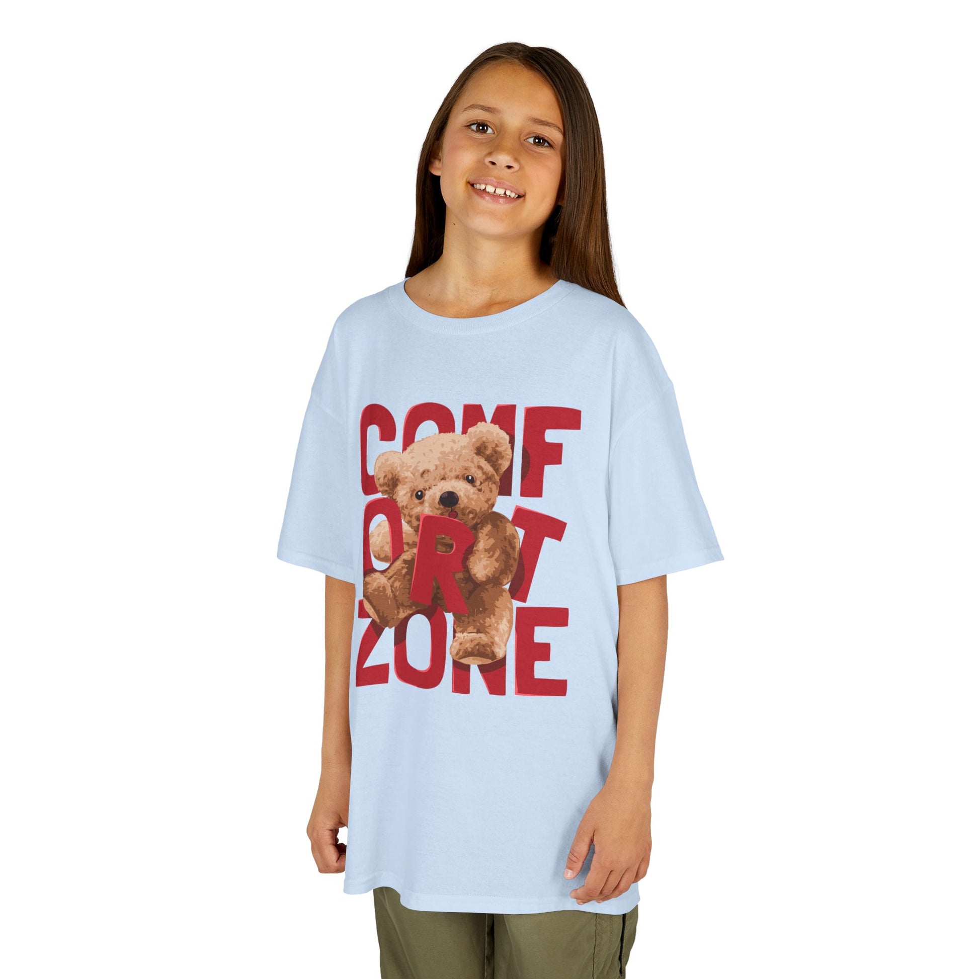 Comfort Zone Kids Tee, Cute Bear Shirt for Children, Gifts for Kids, Birthday Apparel, Fun and Cozy Clothing