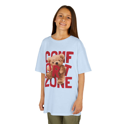 Comfort Zone Kids Tee, Cute Bear Shirt for Children, Gifts for Kids, Birthday Apparel, Fun and Cozy Clothing