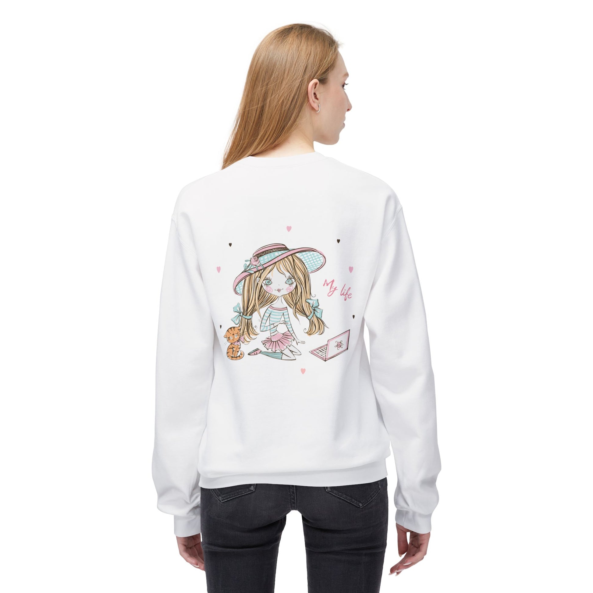 Cute Illustrated Crewneck Sweatshirt, Cozy Everyday Wear, Gift for Her, Fun Fashion, Casual Outfit, Birthday Present