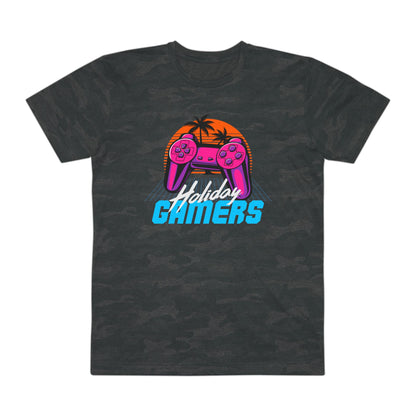 Holiday Gamers Graphic Tee, Men’s Casual Shirt, Gamer Gift, Video Game Apparel, Retro Gaming T-Shirt, Cool Gamer Wear Storm Camo