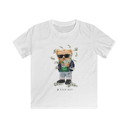 Cool Kids Softstyle Tee with #RichBoy Graphic | Trendy Youth Shirt, Funny Kids T-Shirt, Birthday Gift, Summer Outfit, Streetwear Fashion - Cozy Kawaii LLC