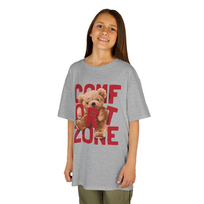 Comfort Zone Kids Tee, Cute Bear Shirt for Children, Gifts for Kids, Birthday Apparel, Fun and Cozy Clothing