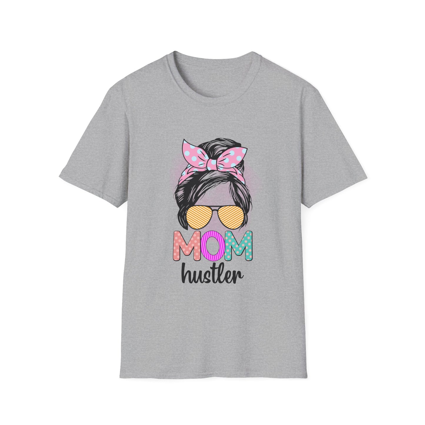 Mom Hustler T-Shirt - Perfect Gift for Mother's Day, Birthday, Casual Wear, Mom Life, Gift for Moms Sport Grey