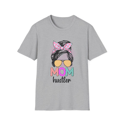 Mom Hustler T-Shirt - Perfect Gift for Mother's Day, Birthday, Casual Wear, Mom Life, Gift for Moms Sport Grey