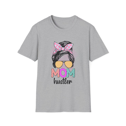 Mom Hustler T-Shirt - Perfect Gift for Mother's Day, Birthday, Casual Wear, Mom Life, Gift for Moms Sport Grey