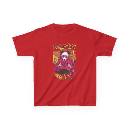 Vibrant Kids Party Tee, Fun Kids T-Shirt, Summer Party Shirt, Birthday Gift Idea, Cool Graphic Tee, Youth Apparel Red
