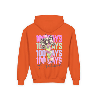 100 Days of School Youth Hoodie - Bright Fun Sweatshirt, School Celebration Gift, Kids Apparel, Learning Milestone, Back to School