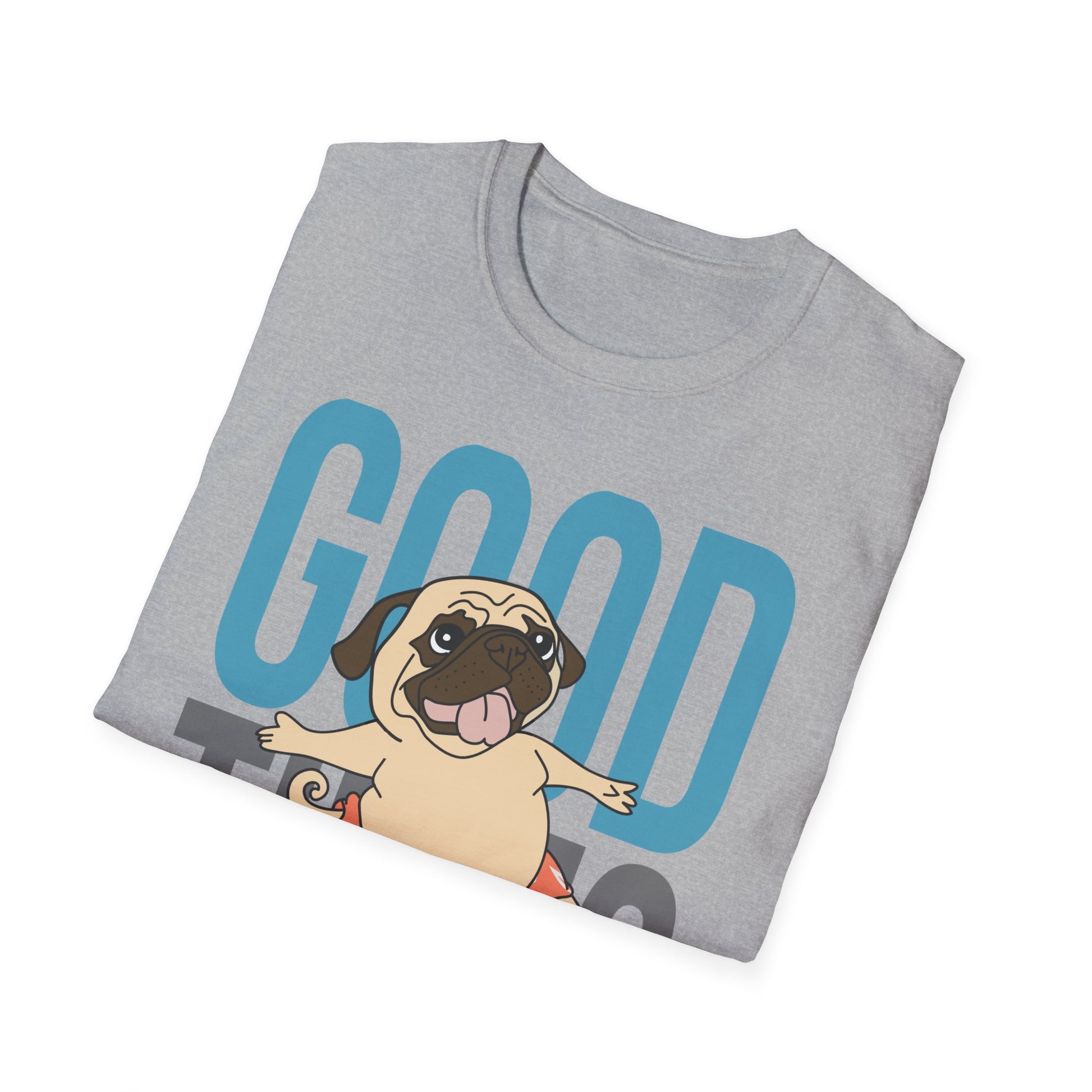 Surfer Dog T-Shirt, Good Times Tee, Summer Shirt, Pet Lover Gift, Cute Unisex Top, Beach Vibes Clothing