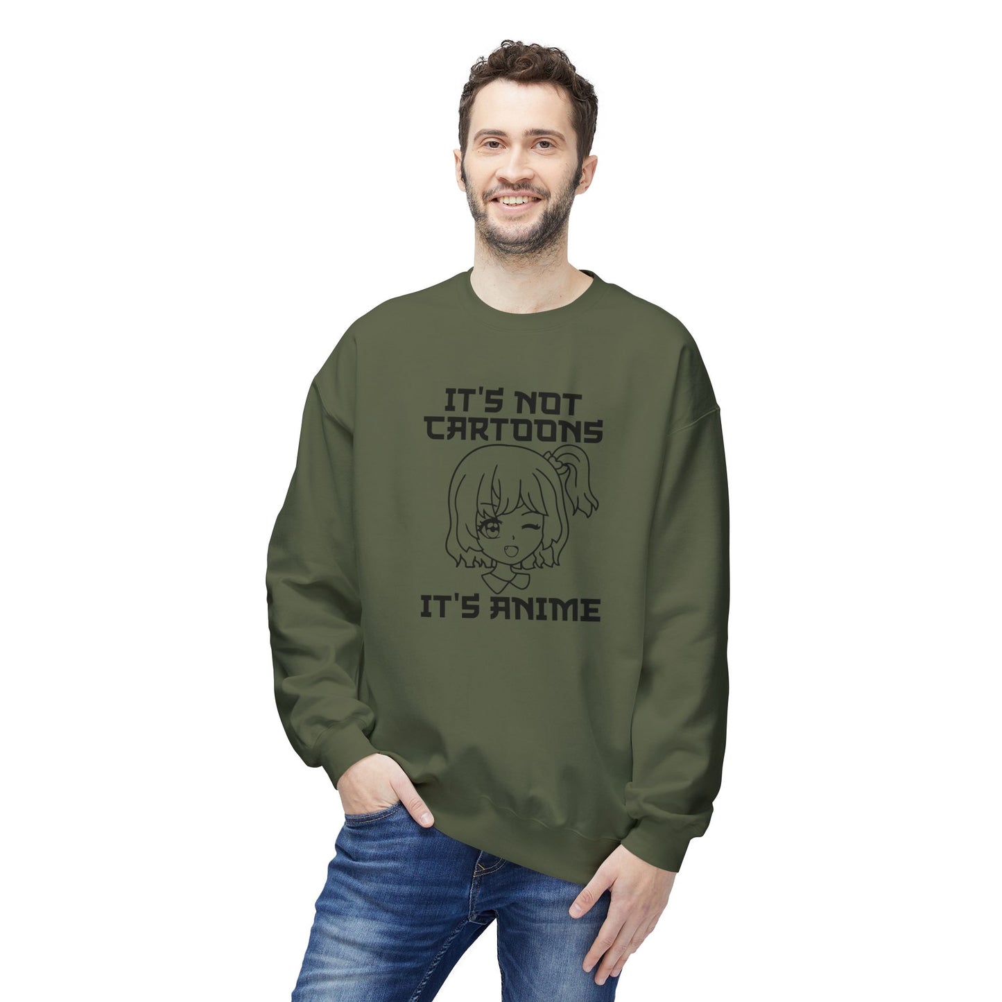 Anime Sweatshirt - It's Not Cartoons, Gift for Anime Fans, Casual Wear, Cozy Hoodie Alternative, Perfect for Conventions