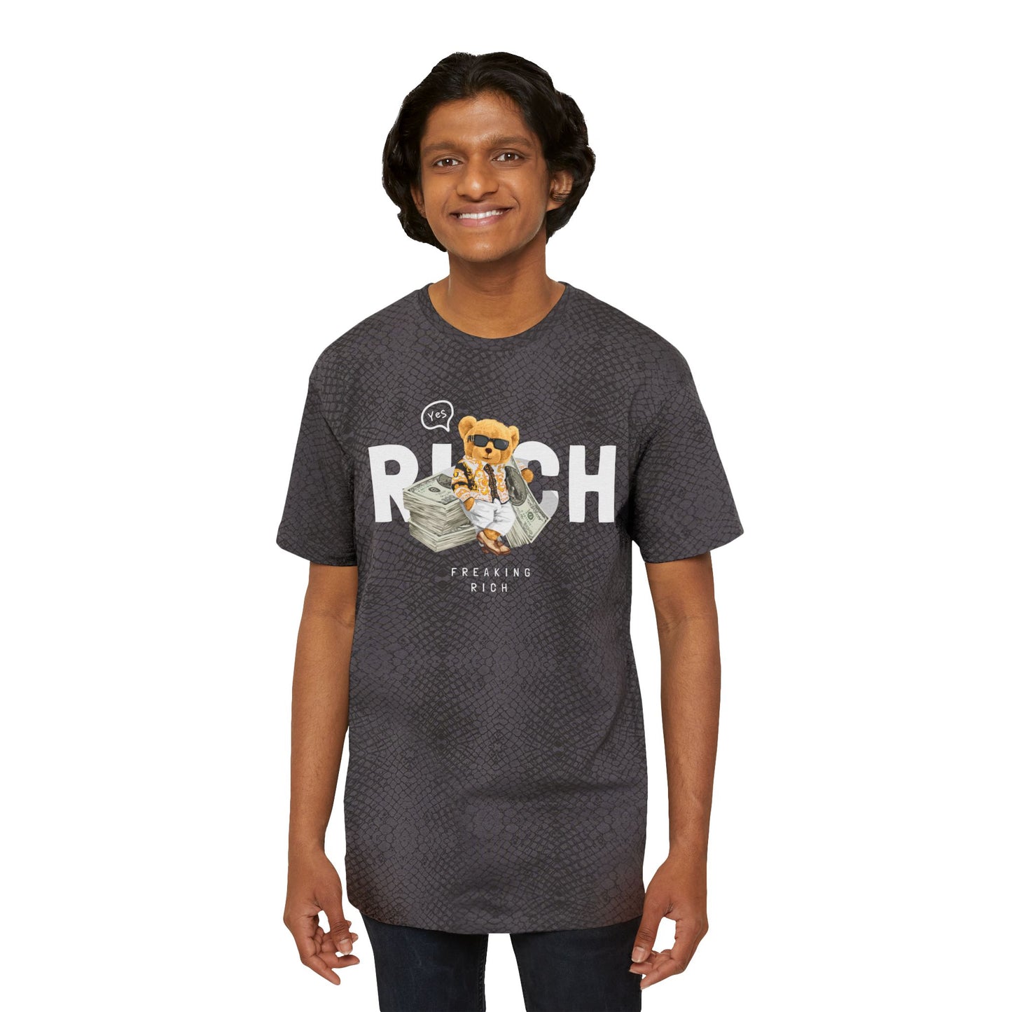 Wildly Rich - Men's Fine Jersey Tee, Unique Graphic T-Shirt for Men, Cool Animal Print Tee, Fashionable Casual Wear, Gift for Him