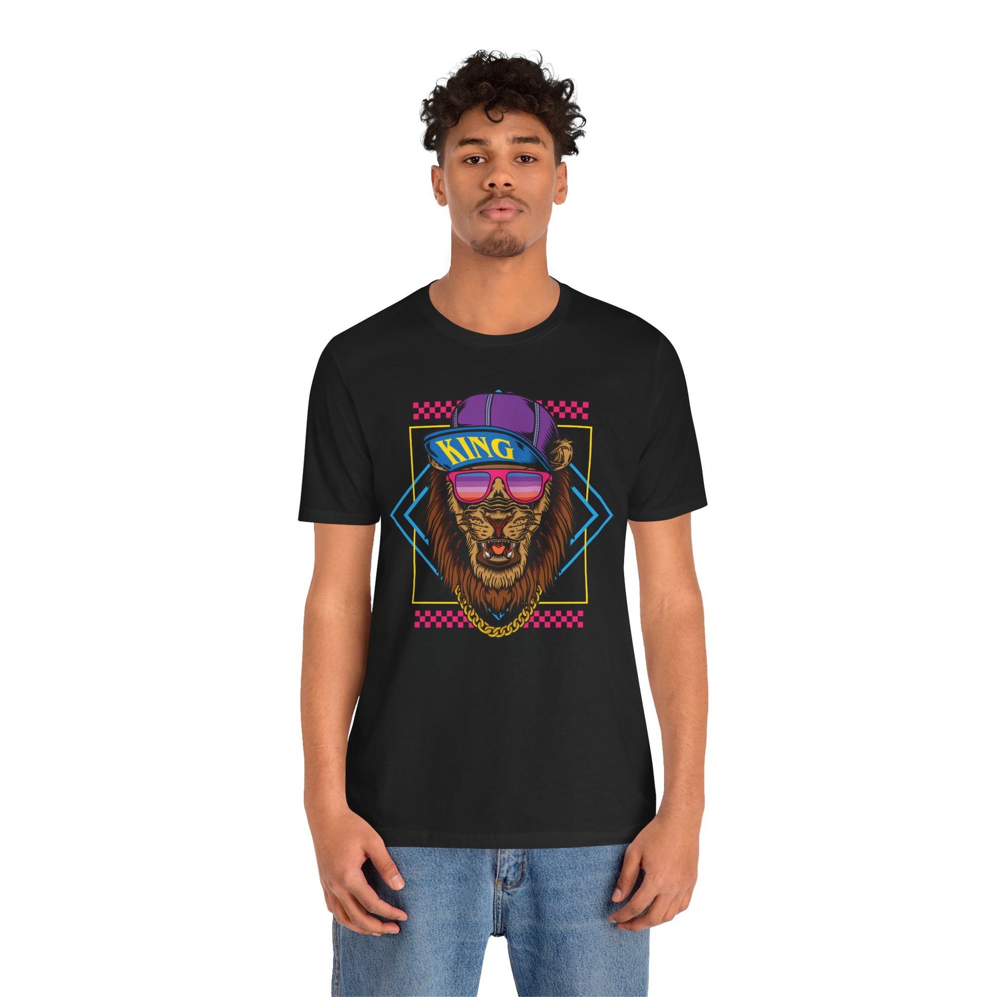 King Lion Graphic Tee, Funky T-Shirt, Hip Hop Style Shirt, Unisex Streetwear, Cool Gift for Him/Her, Casual Vibes, Summer Fashion