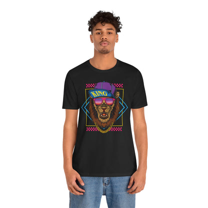 King Lion Graphic Tee, Funky T-Shirt, Hip Hop Style Shirt, Unisex Streetwear, Cool Gift for Him/Her, Casual Vibes, Summer Fashion