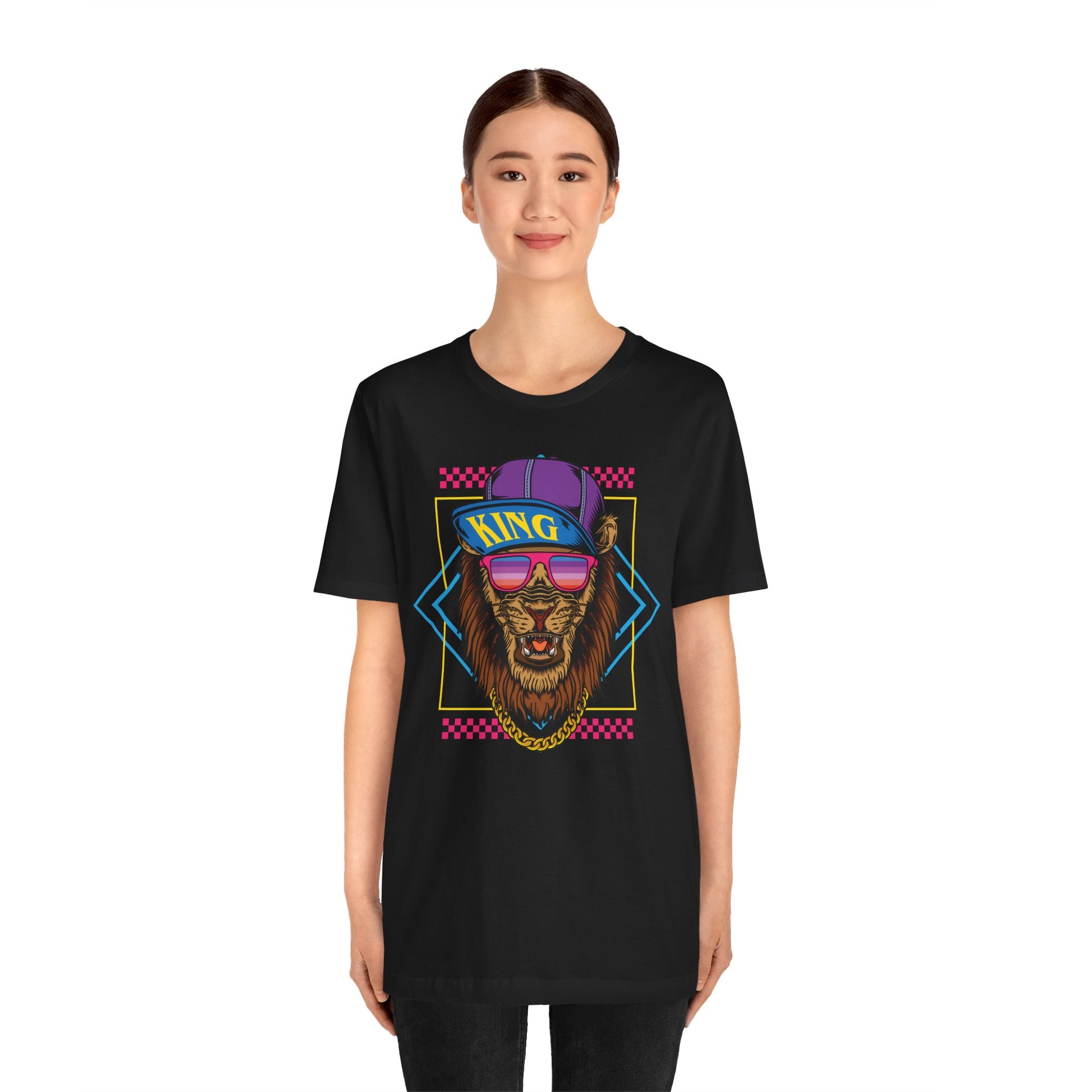 King Lion Graphic Tee, Funky T-Shirt, Hip Hop Style Shirt, Unisex Streetwear, Cool Gift for Him/Her, Casual Vibes, Summer Fashion