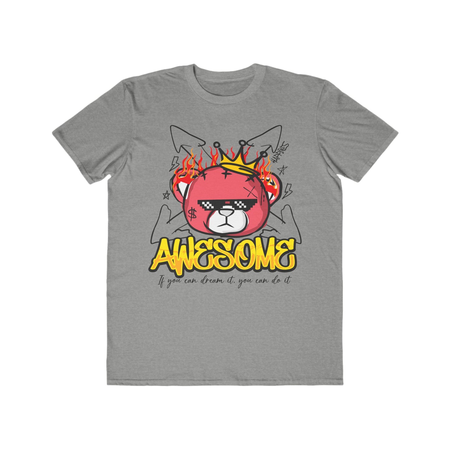 Awesome Graphic Tee for Men, Urban Wear For Men, Fun T-Shirt, Birthday Gift, Streetwear Style, Lightweight Comfortable Wear Heather Grey