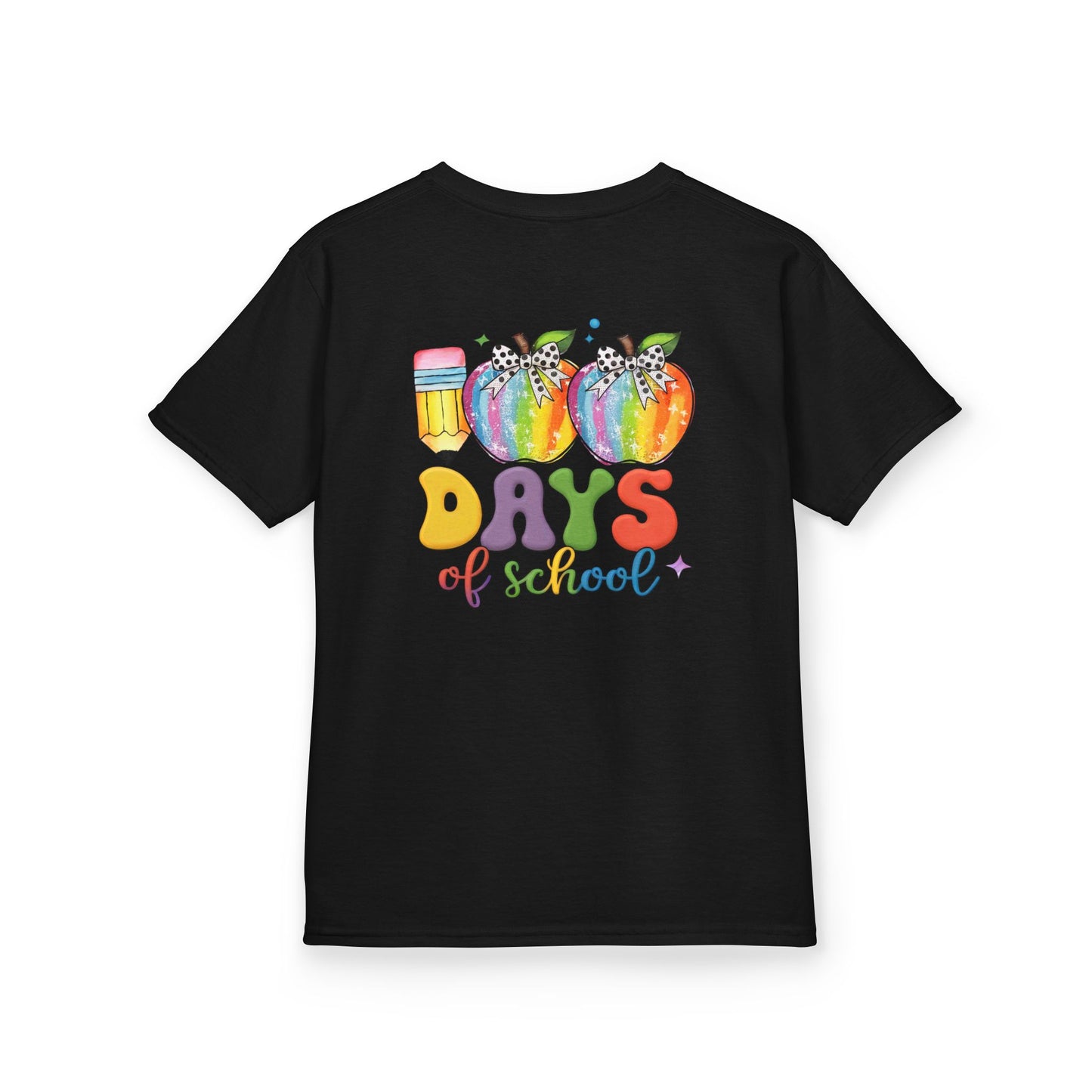 Colorful 100 Days of School Kids Tee, Fun T-Shirt, Back to School, Teacher Gift, Rainbow Design, Kid's Clothing