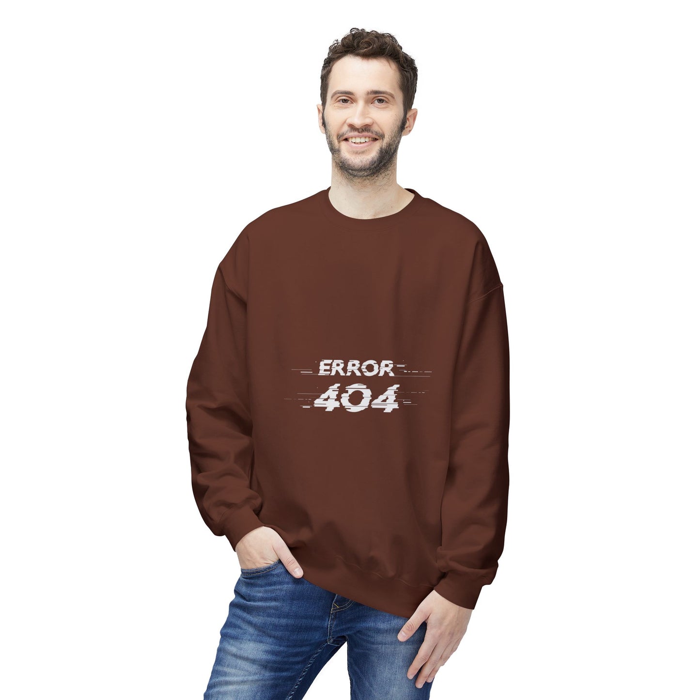 Error 404 Crewneck Sweatshirt, Funny Gift for Tech Lovers, Unisex Fleece Sweater, Casual Outfit, Geeky Humor Clothing