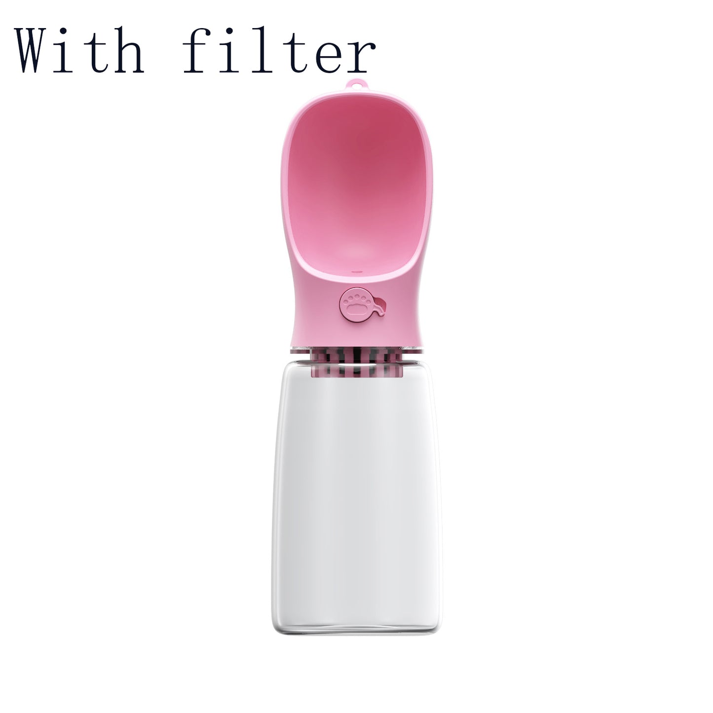 Pet Water Cup Outdoor Portable Water Bottle Pink With filter 550ML