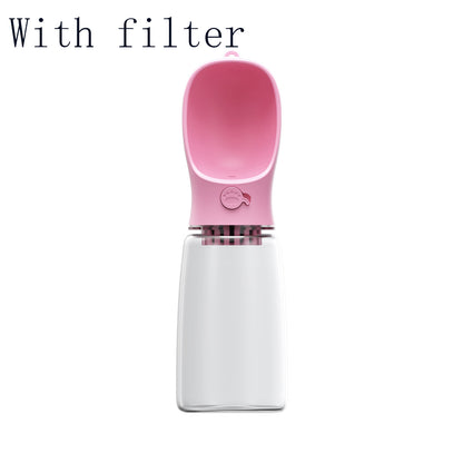 Pet Water Cup Outdoor Portable Water Bottle Pink With filter 550ML