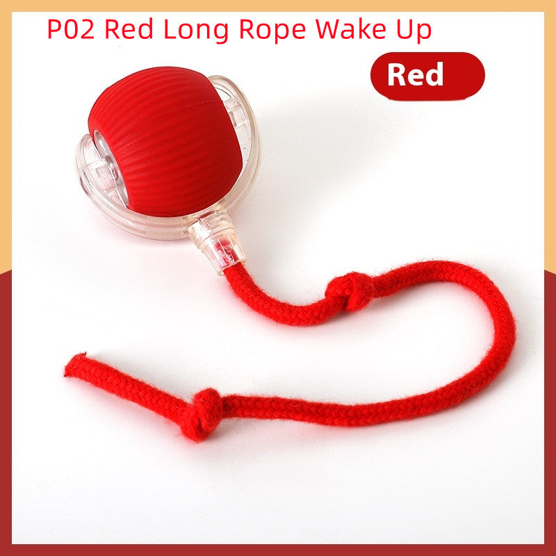 Interactive Cat Toy Ball Super Drive Cat Rolling Ball P02 Red Long Rope Wake Up