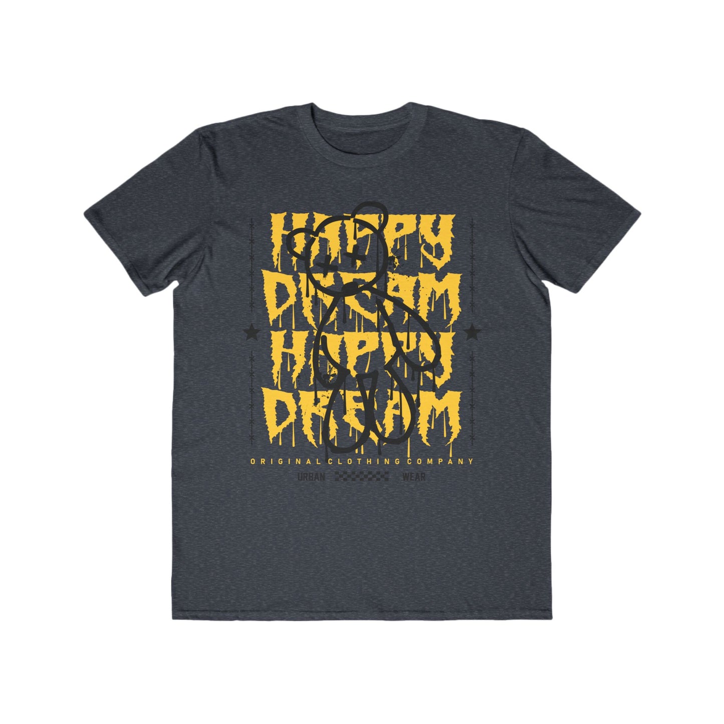Happy Dream Bear Urban Wear For Men, Casual Graphic T-Shirt, Gift for Him, Trendy Summer Wear, Unique Streetwear Style Heather Navy