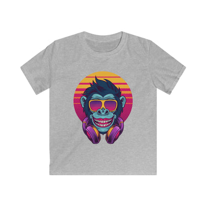 Cool Monkey Kids Tee, Trendy Children's T-Shirt, Funky Graphic Shirt, Summer Wear, Birthday Gift, Fun Casual Outfit Sport Grey