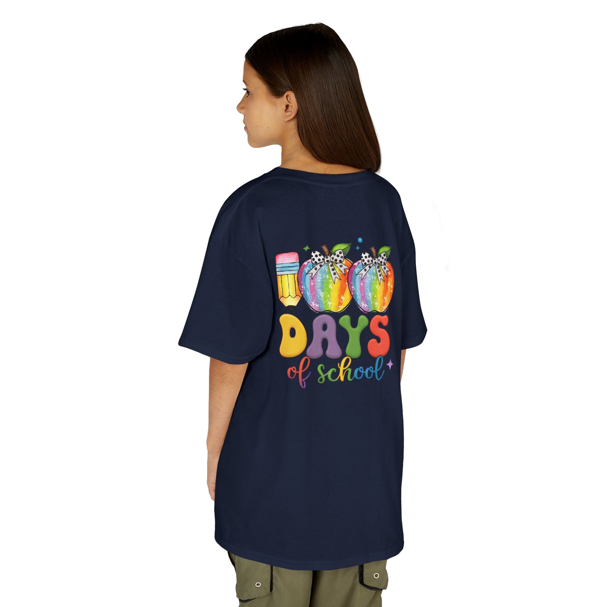 Colorful 100 Days of School Kids Tee, Fun T-Shirt, Back to School, Teacher Gift, Rainbow Design, Kid's Clothing