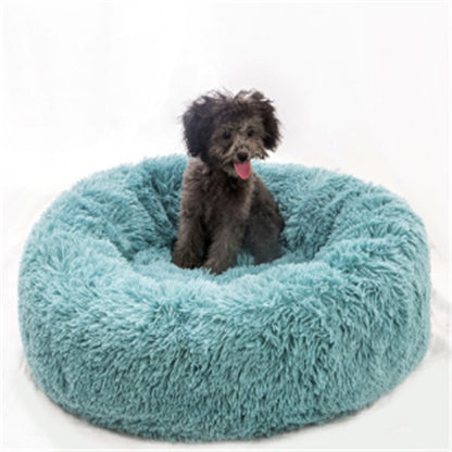 Round Long Hairy Autumn And Winter Nest Pad Cat Mattress Green 110cm