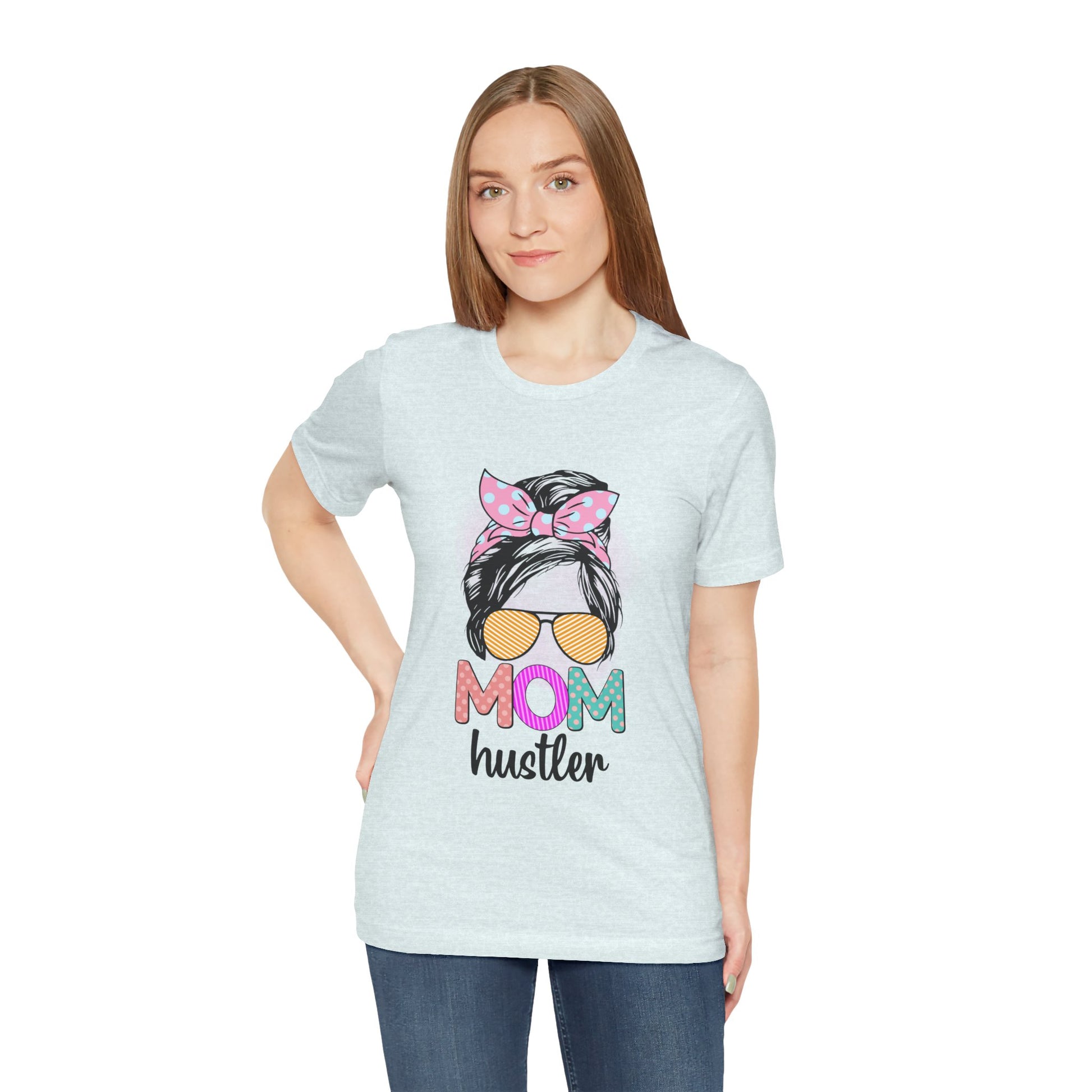 Mom Hustler Graphic Tee, Trendy Shirt for Moms, Mother's Day Gift, Motivational Tee, Casual Wear