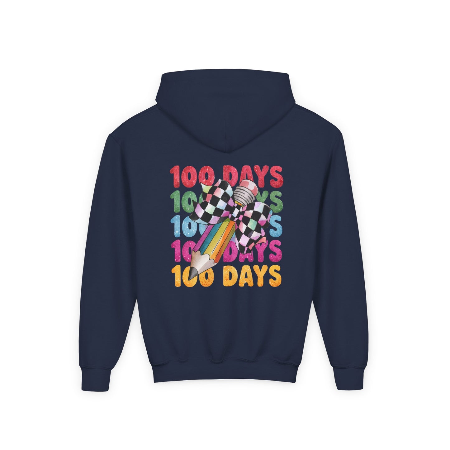 Colorful 100 Days Hoodie for Kids, Fun Sweatshirt for School Celebrations, Youth Fashion, Unique Gift for Students, Cozy Everyday Wear