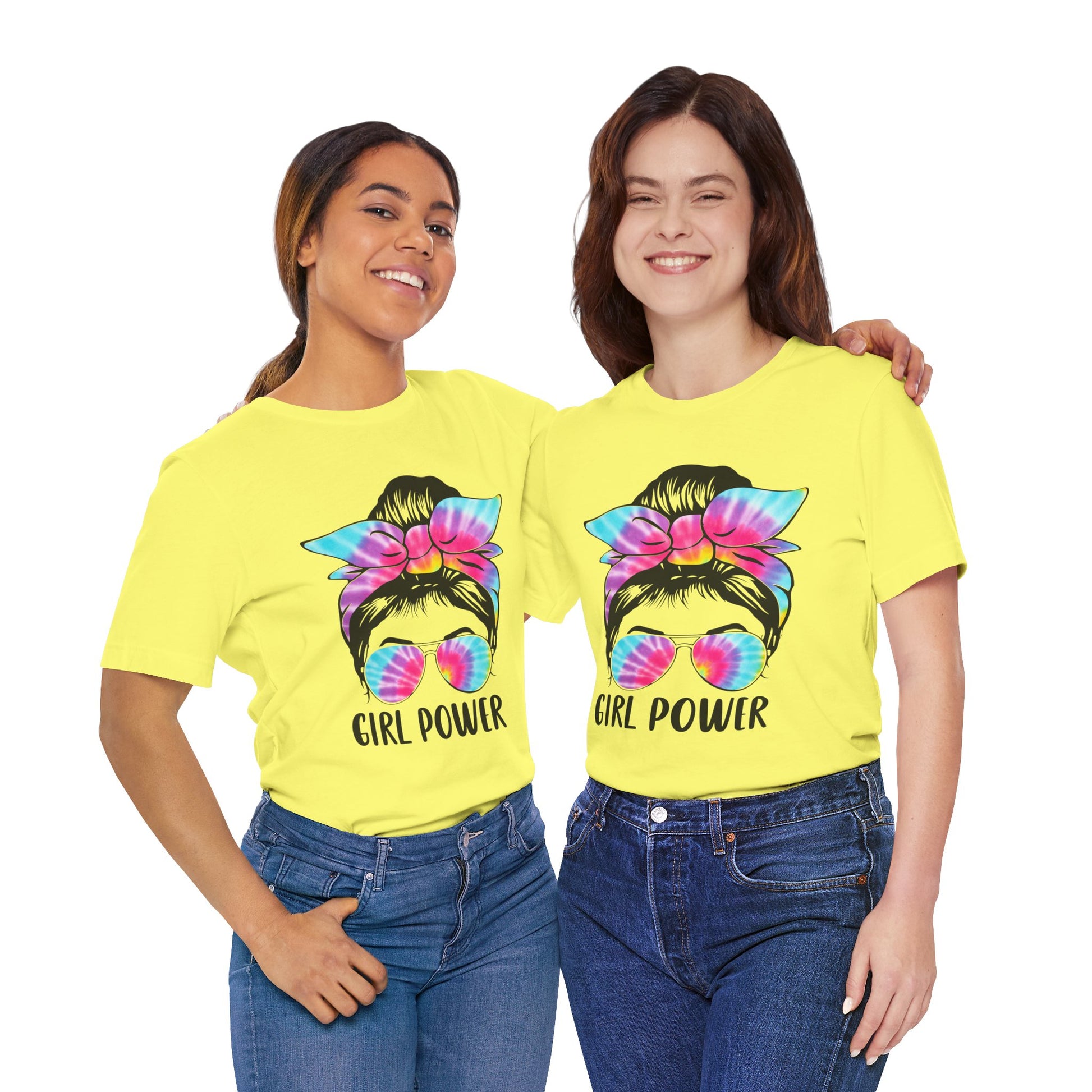 Girl Power Tie-Dye Tee, Unisex Short Sleeve Shirt, Feminist Apparel, Gift for Her, Casual Everyday Wear, Birthday Present