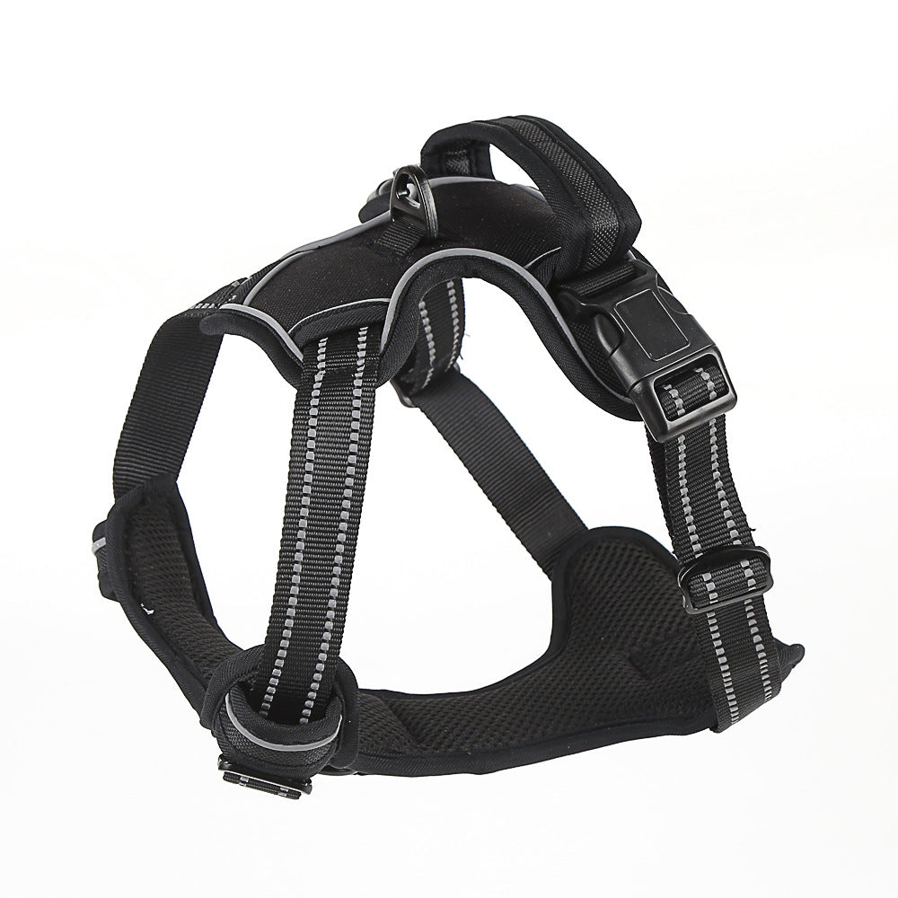 Dog Harness No Pull Breathable Reflective Pet Harness Vest Black