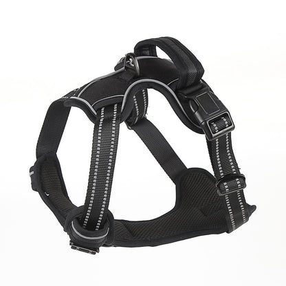 Dog Harness No Pull Breathable Reflective Pet Harness Vest Black