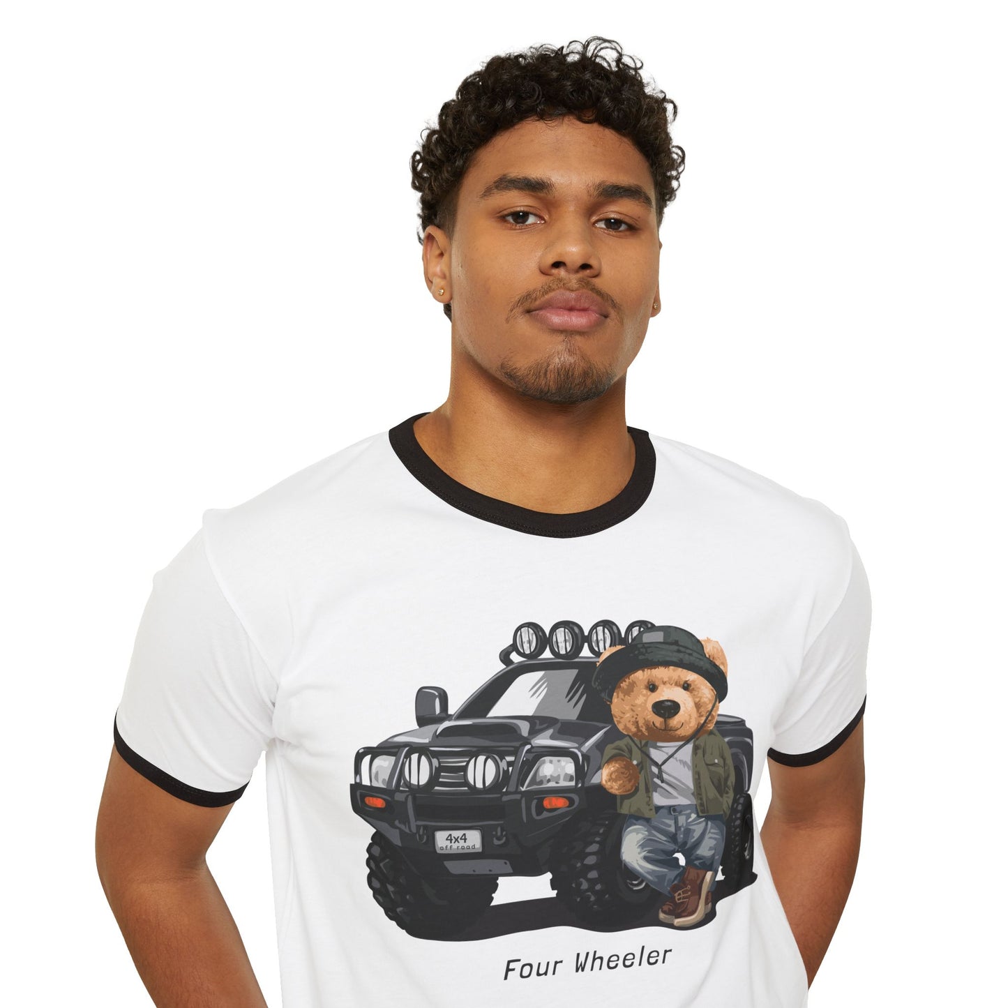 Adventure Bear Ringer T-Shirt | Casual Wear, Gifts for Kids & Teens, Outdoor Enthusiasts, Cute Graphic Tee, Birthday Present