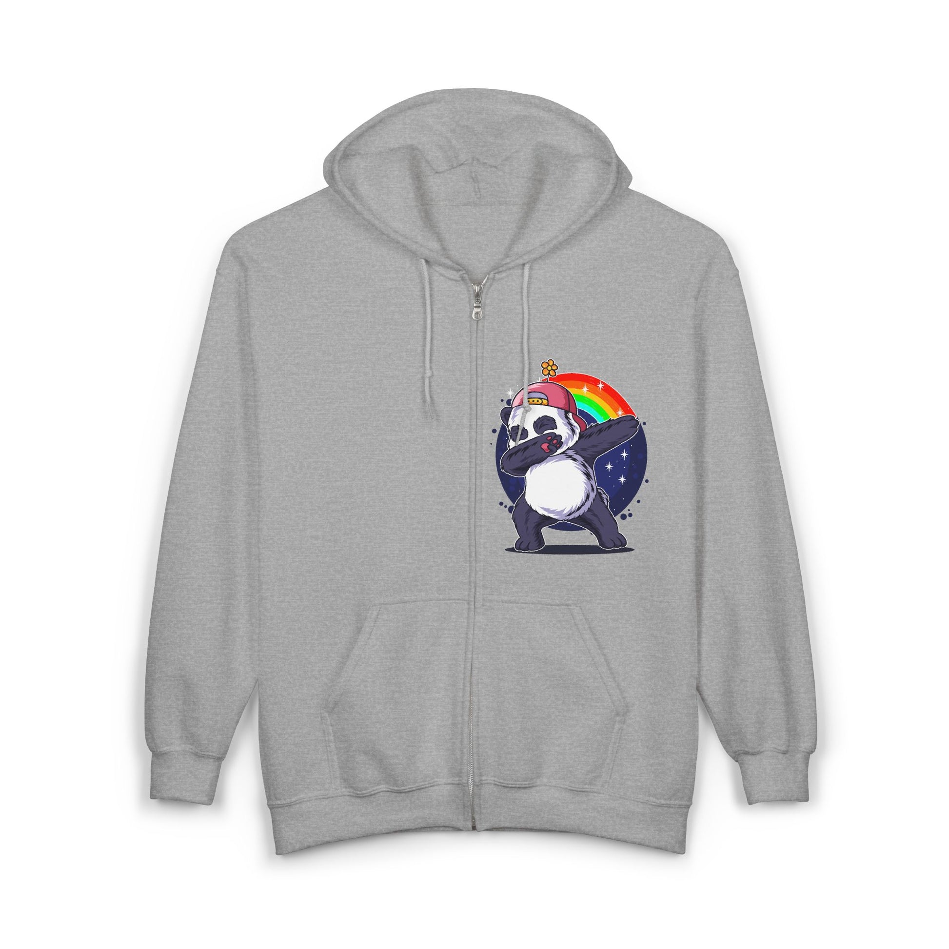 Panda Dabbing Rainbow Zip Hoodie