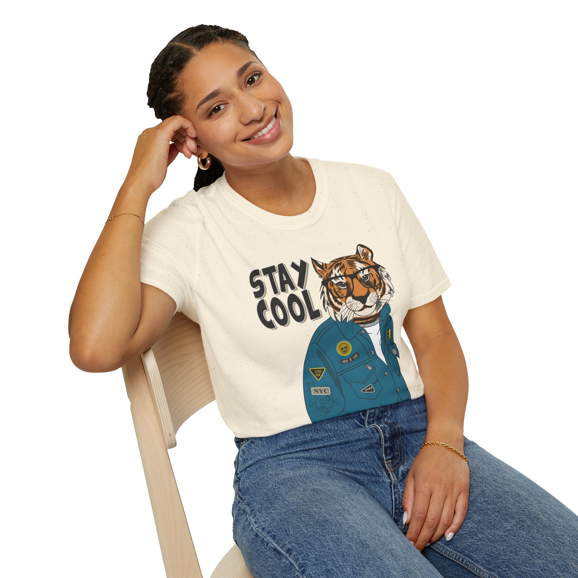 Cool Tiger Graphic T-Shirt | Stay Cool Tee, Unisex Sizes, Casual Wear, Gift for Animal Lovers, Everyday Style