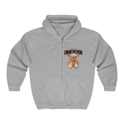 Cozy Cartoon Bear Zip Hoodie | Cute Unisex Sweatshirt for All Ages, Perfect Gift for Birthdays, Christmas, or Everyday Wear