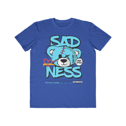 Sadness Bear Urban Wear For Men, Casual Wear, Unisex Fashion T-Shirt, Streetwear, Gift for Men, Trendy Everyday Shirt Heather Blue