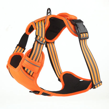 Dog Harness No Pull Breathable Reflective Pet Harness Vest Orange