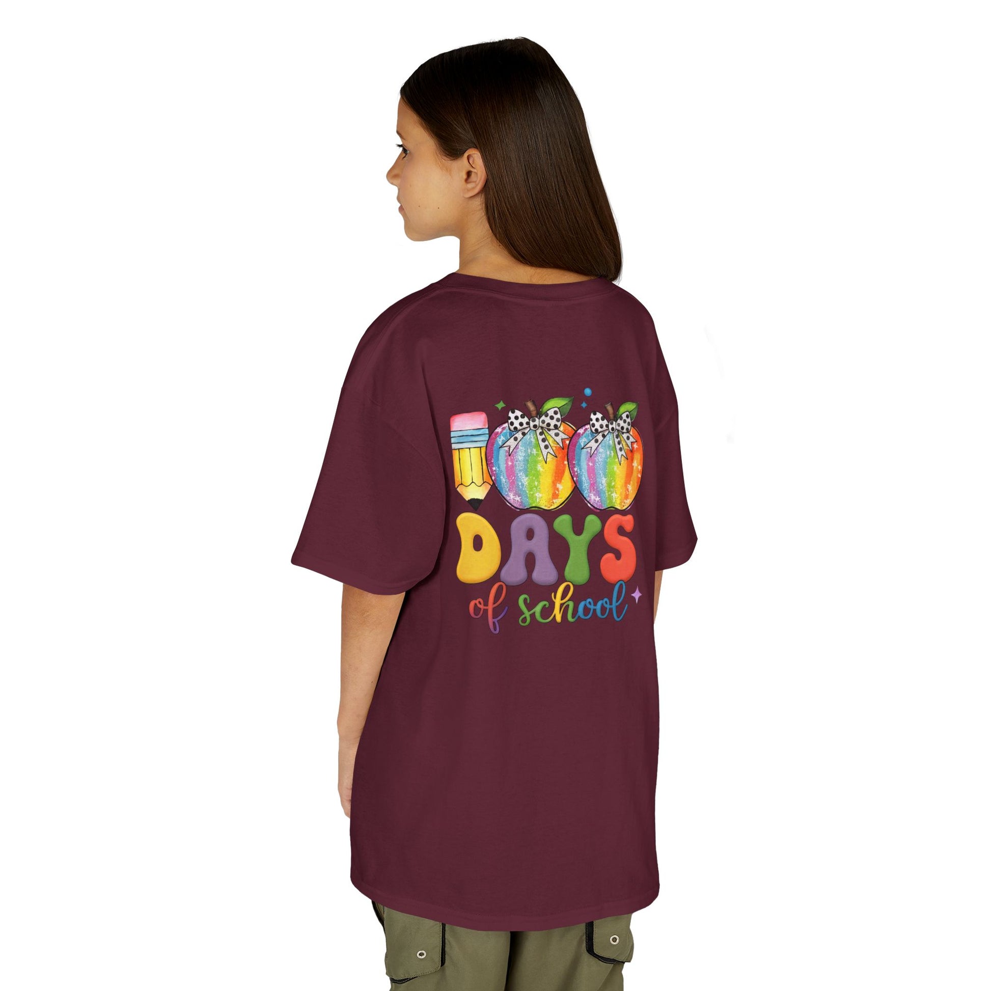 Colorful 100 Days of School Kids Tee, Fun T-Shirt, Back to School, Teacher Gift, Rainbow Design, Kid's Clothing